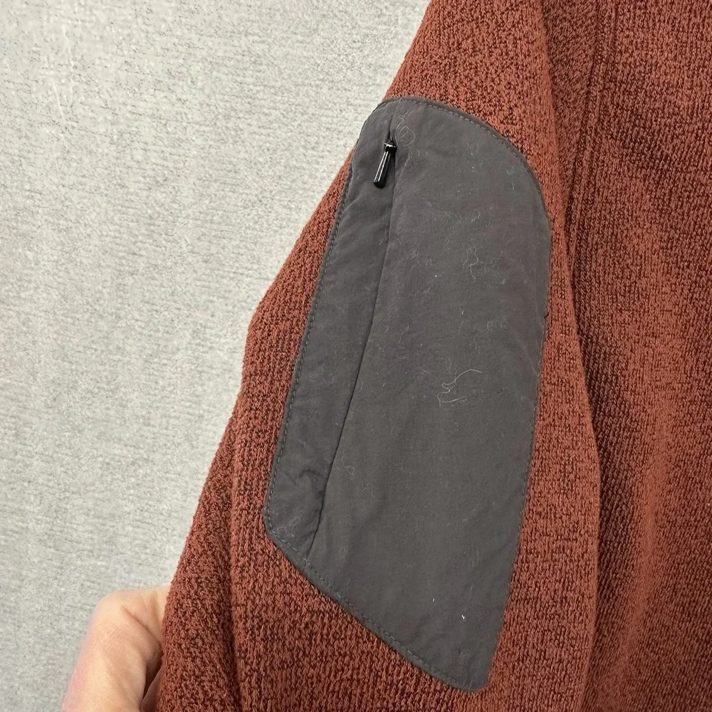 ExOfficio Pullover Sweater 1/4 Button Shirt Men's Large Long Sleeve Rust/RedWarm